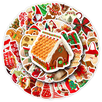 Autocollants de Noël 50 feuilles stickers scrapbooking vintage  de exquis album carnet déco autocollants thème thème noël graffit